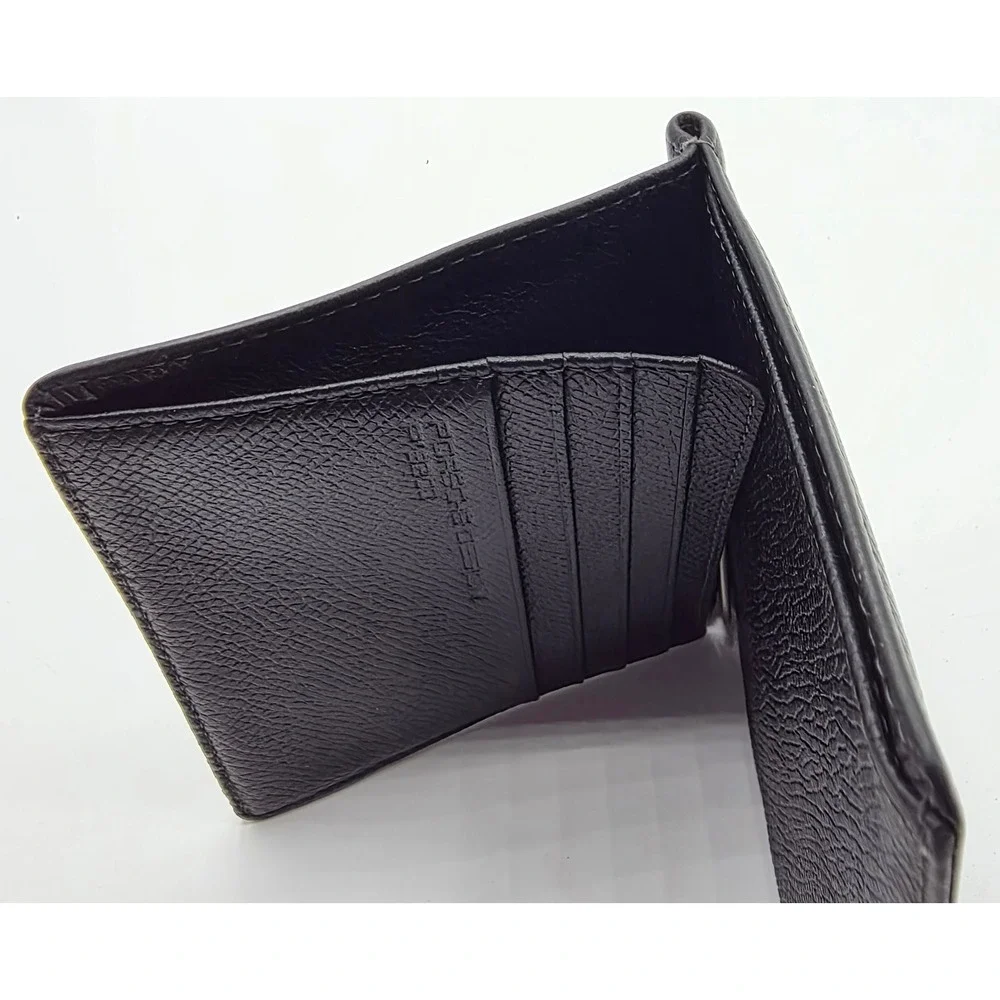 RARE Porsche Design Leather Bifold Money Clip Wallet Mens Luxury Accessory